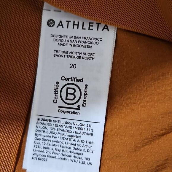 Athleta womens size 20 Orange Trekkie North Hiking Short Vacation Outdoor Travel - Picture 3 of 9